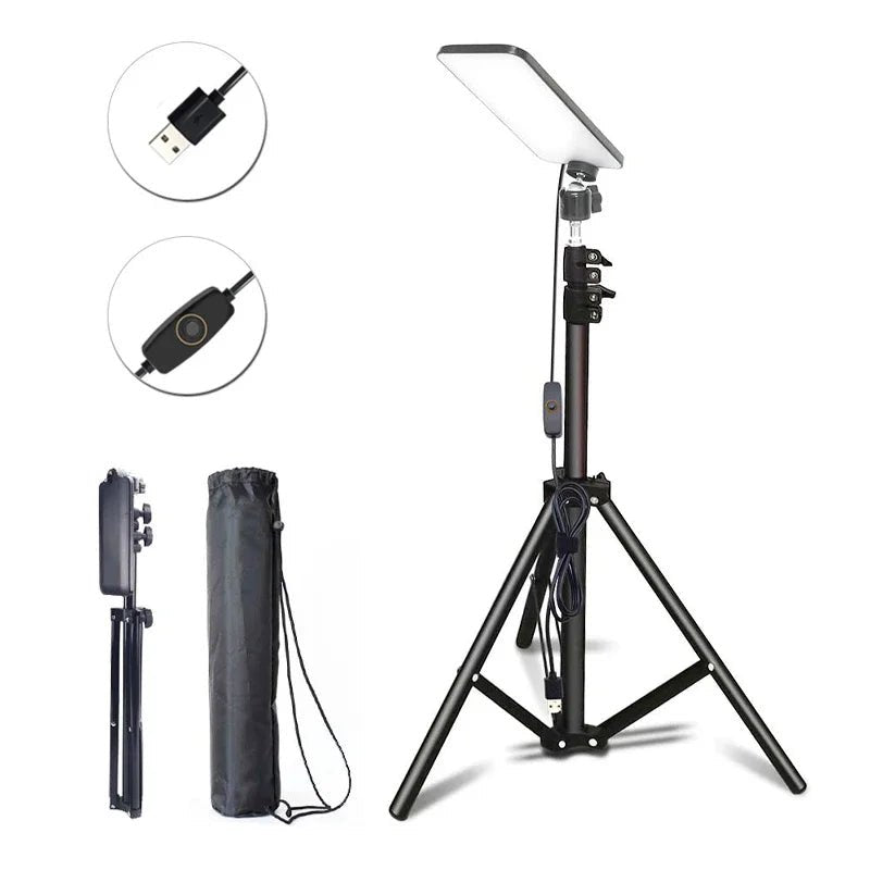 Portable Camping Light LED Selfie Light Lamp Photography Light with Tripod Stand for Outdoor Picnic Barbecue Working Live Stream - La Tienda Bella