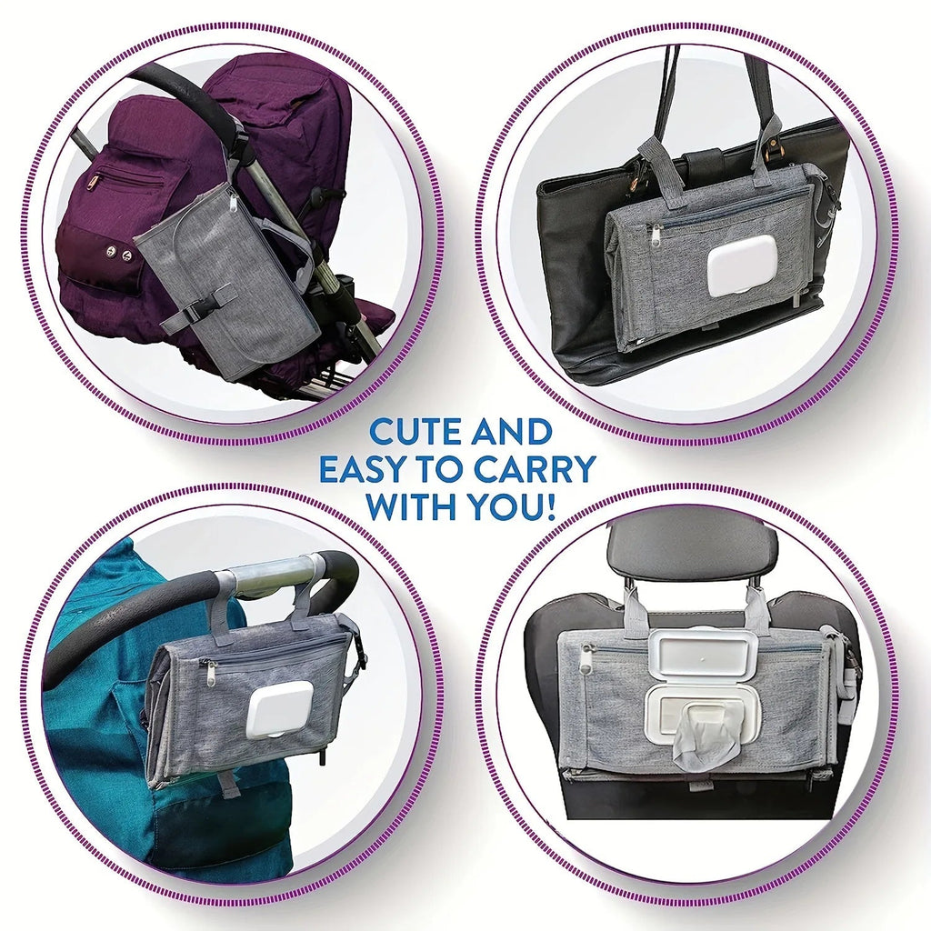 Portable Diaper Changing Pad For Newborn Baby Changing Pad with Smart Wipes Pocket Waterproof - La Tienda Bella
