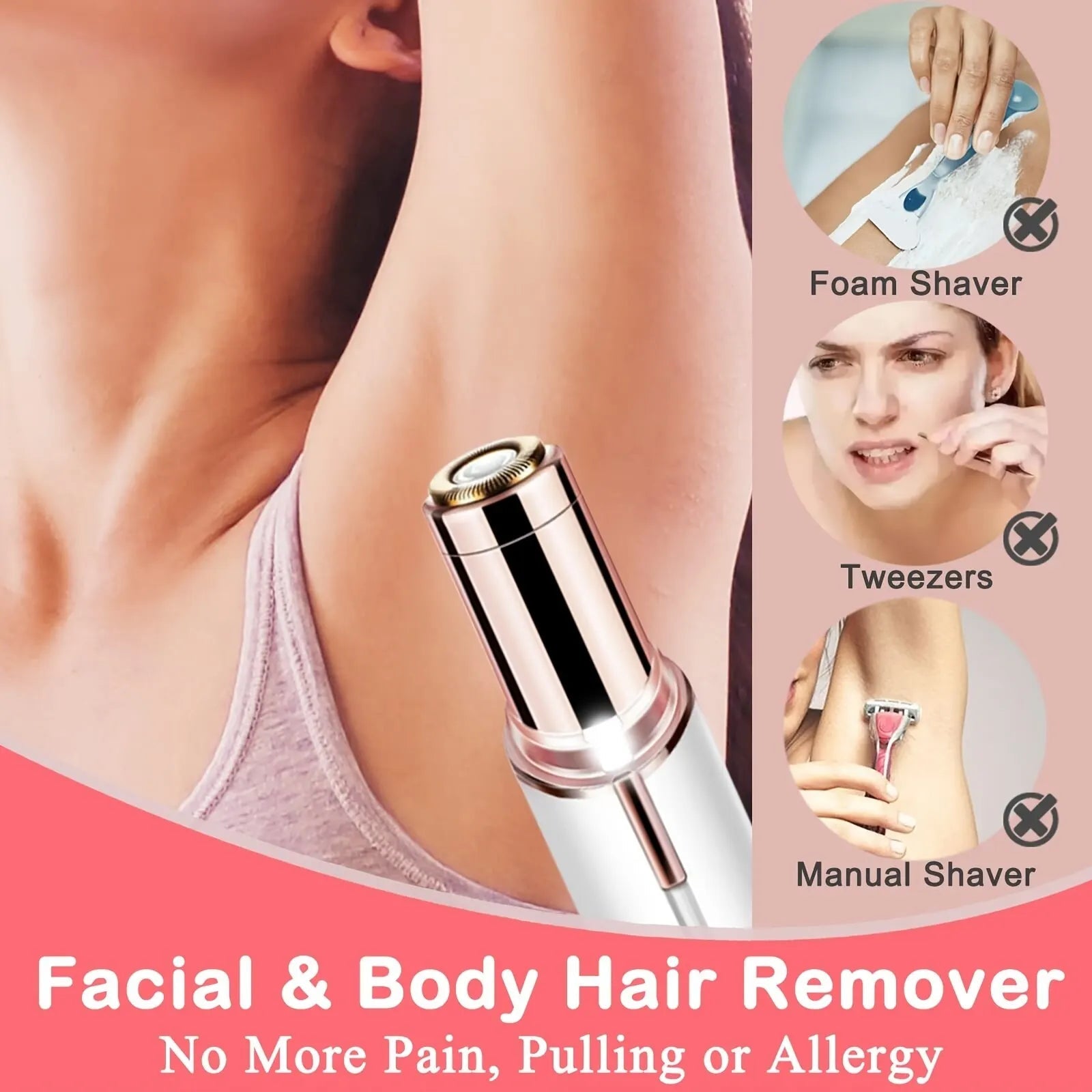 Portable Lipstick Shaped Electric Hair Remover For Women Painless And Effective Facial Hair Removal Home Razor Shaver Tool - La Tienda Bella