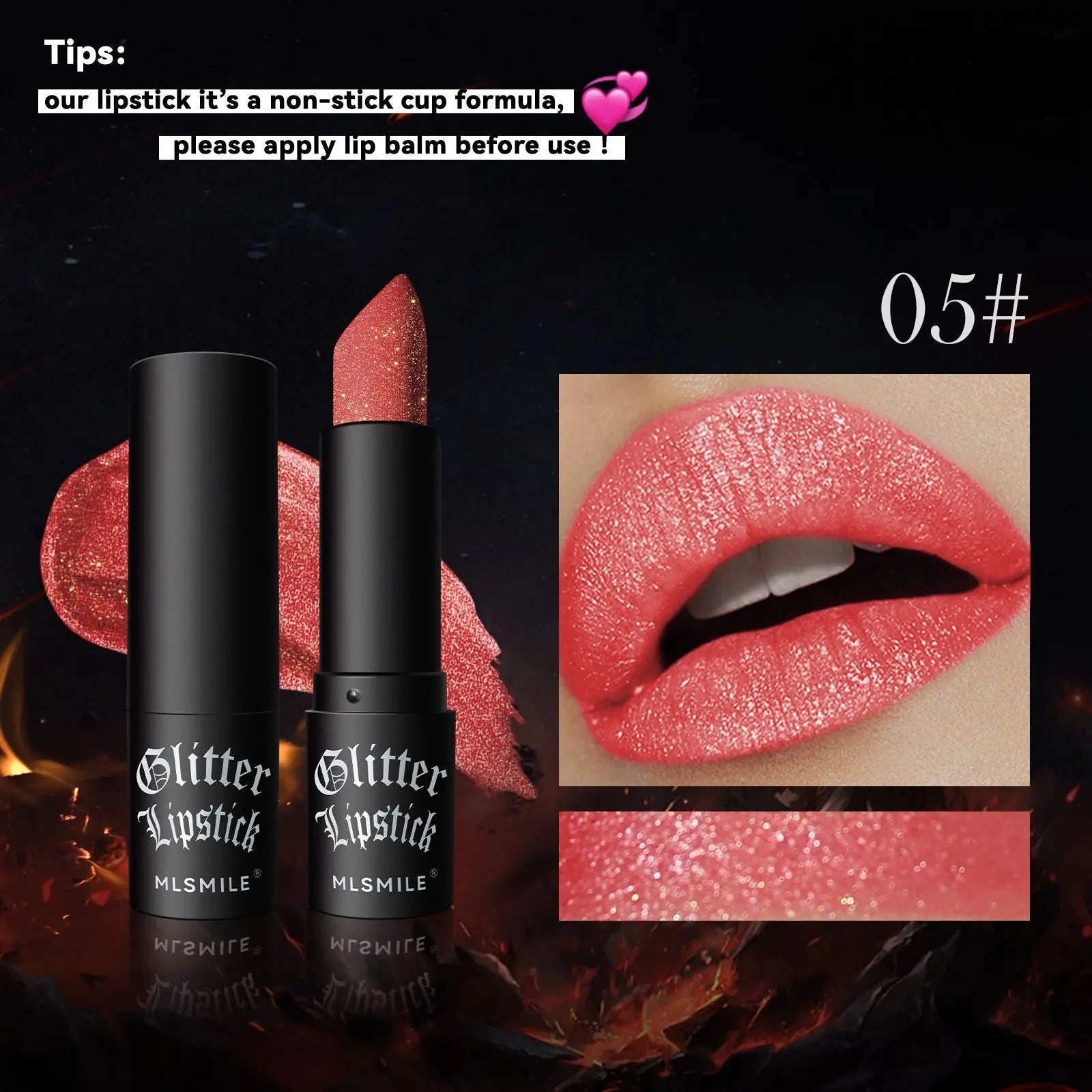 Rouge à Lèvres Pailleté (7 Couleurs) – Effet Diamant & Longue Tenue Waterproof - La Tienda Bella