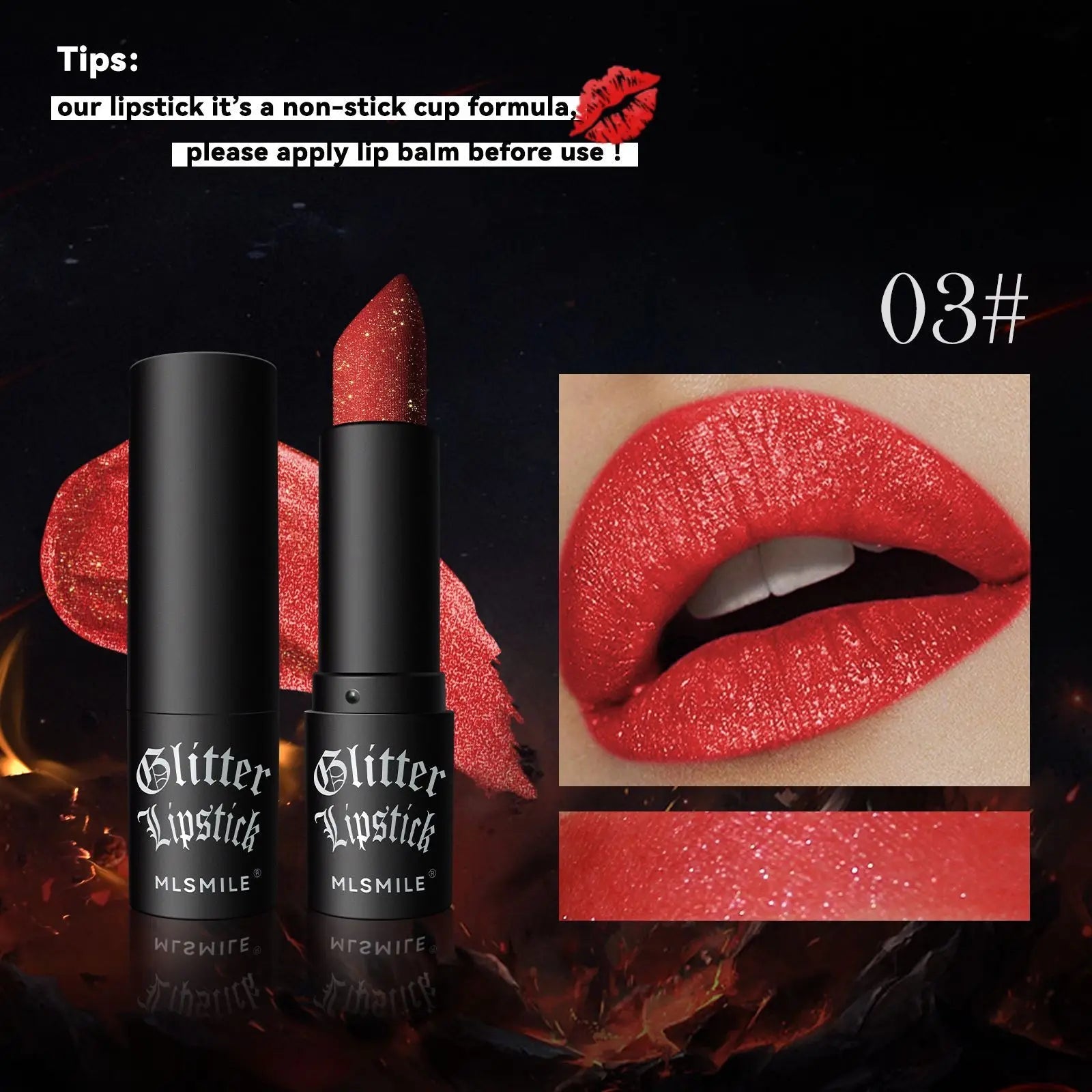 Rouge à Lèvres Pailleté (7 Couleurs) – Effet Diamant & Longue Tenue Waterproof - La Tienda Bella