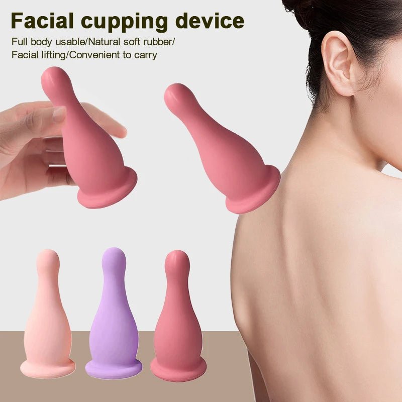 Silicone Vacuum Cupping Massage Jars Anti Cellulite Massage Facial Suction Cups Face Neck Lift Skin Scraping Guasha Anti Wrinkle - La Tienda Bella