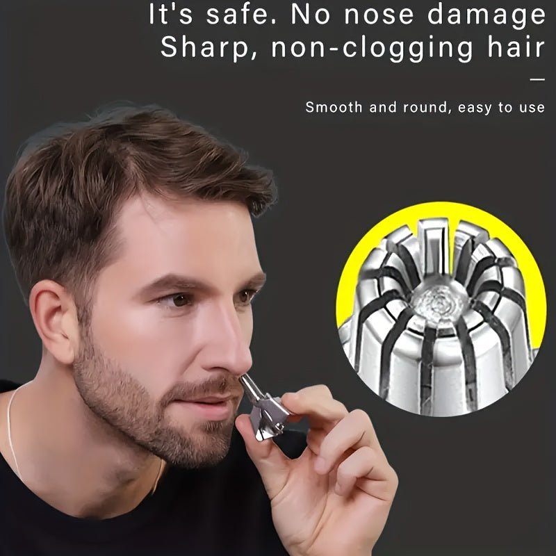 Stainless Steel Nose and Ear Hair Trimmer - Waterproof, Round Tip Epilator - Unscented, Safe for Men and Women - Smooth, No - Clog Hair Removal Tool - La Tienda Bella