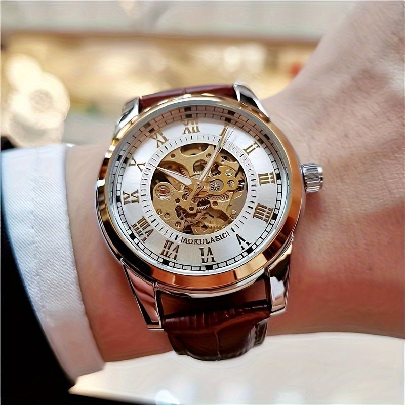 Stylish And Versatile Men's Automatic Mechanical Watch With A Tourbillon, Suitable For Business And Casual Wear, A Trendy And Handsome Men's Watch. The Hot - selling Watch Is The First Choice Gift For Young Men To Give To Boyfr - La Tienda Bella