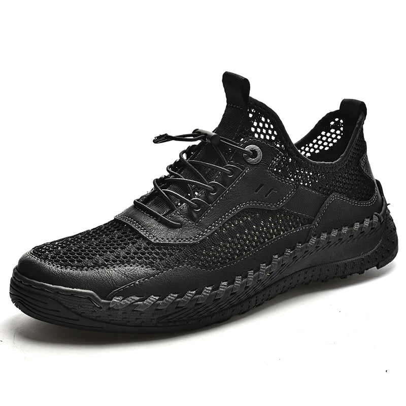 Summer Men Sneakers Breathable Leather Casual Shoes Men Comfortable Mesh Men Loafers Mesh Men Shoes Outdoor Walking Zapatos - La Tienda Bella