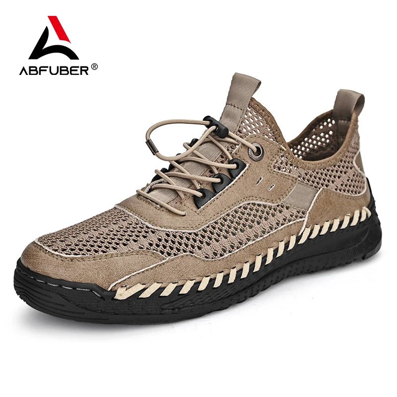 Summer Men Sneakers Breathable Leather Casual Shoes Men Comfortable Mesh Men Loafers Mesh Men Shoes Outdoor Walking Zapatos - La Tienda Bella