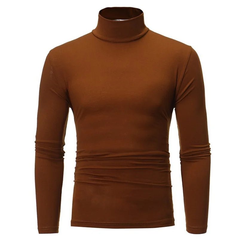 Men's Thermal Underwear Tops - Winter Clothes for Slim Fit - High Neck Long Sleeve T-Shirt - La Tienda Bella