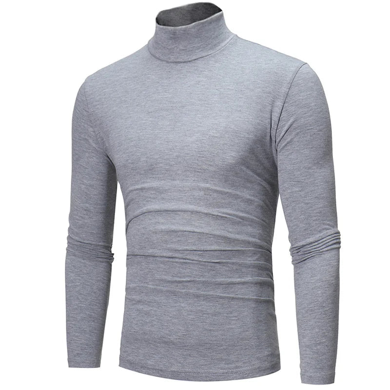 Men's Thermal Underwear Tops - Winter Clothes for Slim Fit - High Neck Long Sleeve T-Shirt - La Tienda Bella