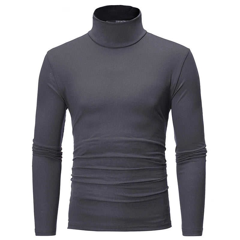 Men's Thermal Underwear Tops - Winter Clothes for Slim Fit - High Neck Long Sleeve T-Shirt - La Tienda Bella