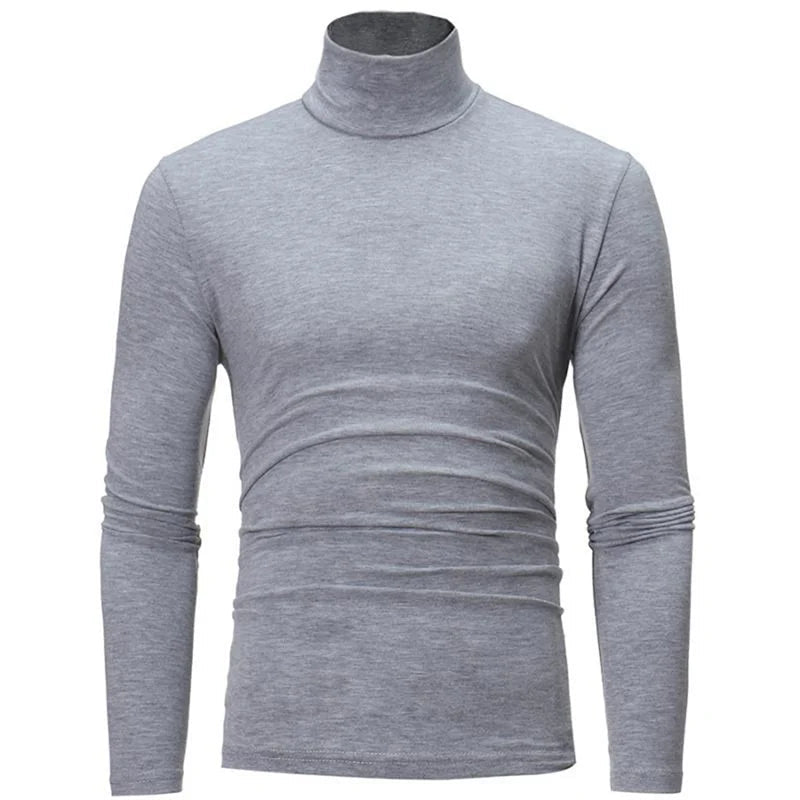 Men's Thermal Underwear Tops - Winter Clothes for Slim Fit - High Neck Long Sleeve T-Shirt - La Tienda Bella