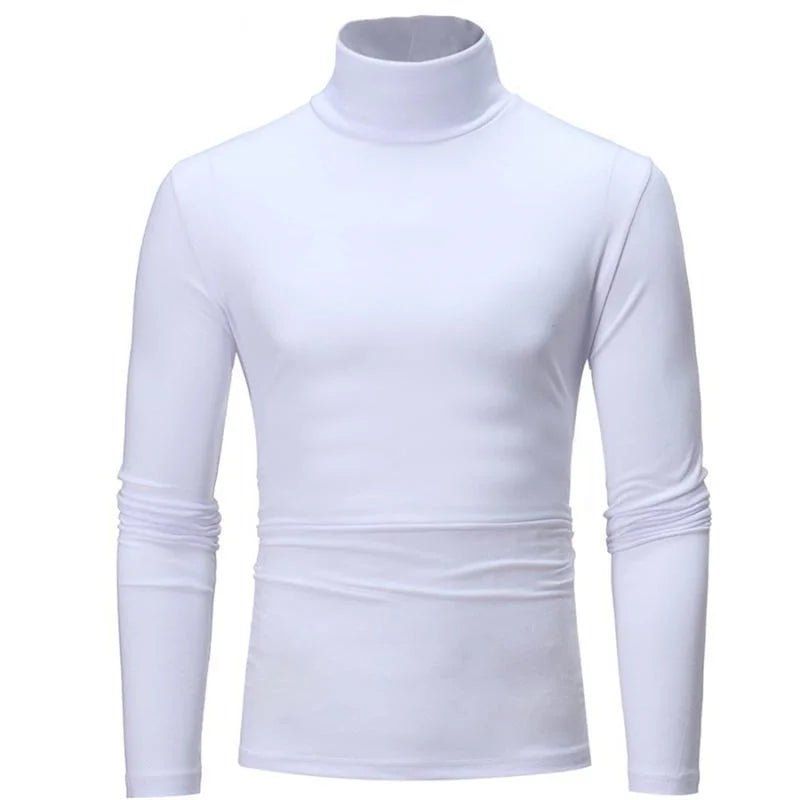Men's Thermal Underwear Tops - Winter Clothes for Slim Fit - High Neck Long Sleeve T-Shirt - La Tienda Bella