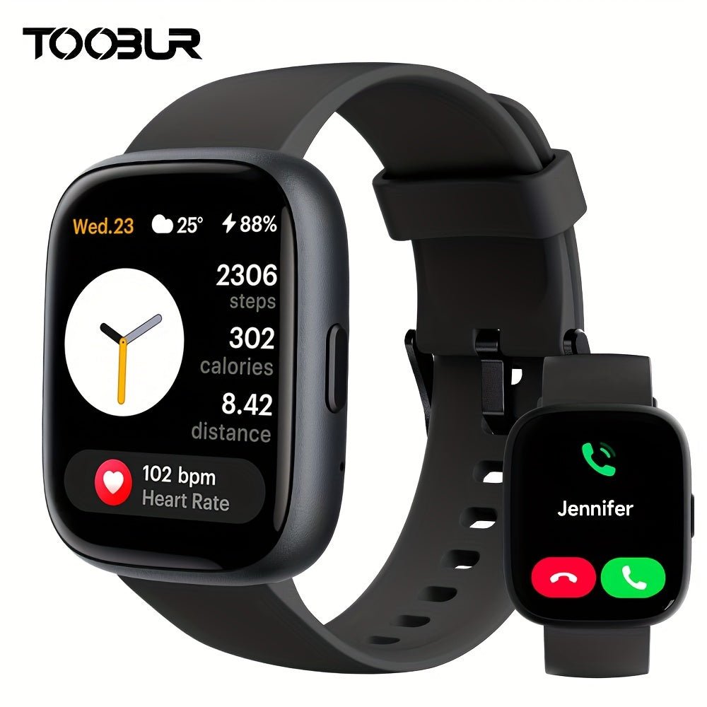 TOOBUR Smart Watch For Women Men, Alexa Built - in, Answer/Make Calls, 1.83" Touch Screen Fitness Tracker Watch With Sleep Tracker, 100+Sports Modes Pedometer, Yoga, Indoor Cycling, Core Training, Smartwatch Compatible Android - La Tienda Bella
