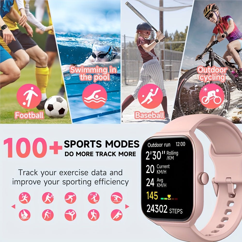 TOOBUR Smartwatch ( Answer/Make Call ), 1.95" Smartwatch For Women Men, 100+ Sport Modes, Fitness Activity Tracker Pedometer/Alexa Built - in, Compatible With Wireless Calls, IOS & Android Compatible, Notifications, Step Calori - La Tienda Bella