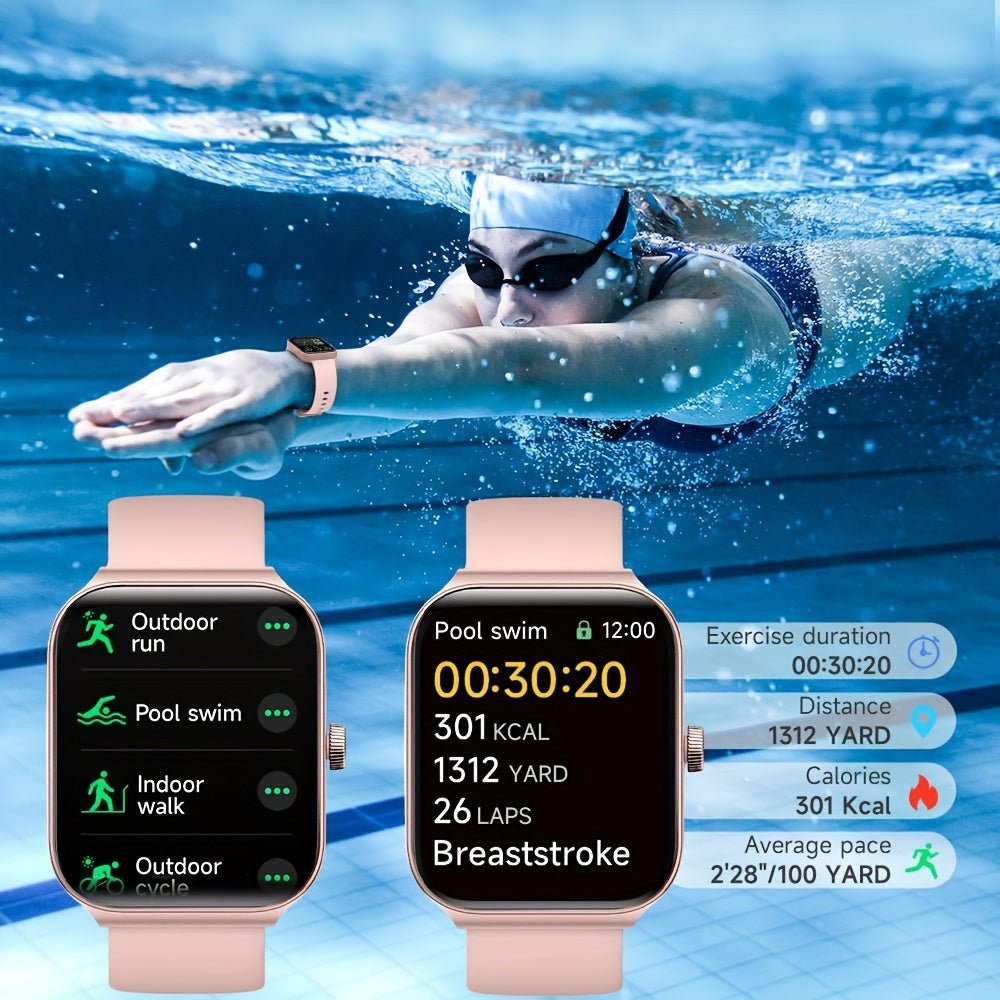 TOOBUR Smartwatch ( Answer/Make Call ), 1.95" Smartwatch For Women Men, 100+ Sport Modes, Fitness Activity Tracker Pedometer/Alexa Built - in, Compatible With Wireless Calls, IOS & Android Compatible, Notifications, Step Calori - La Tienda Bella