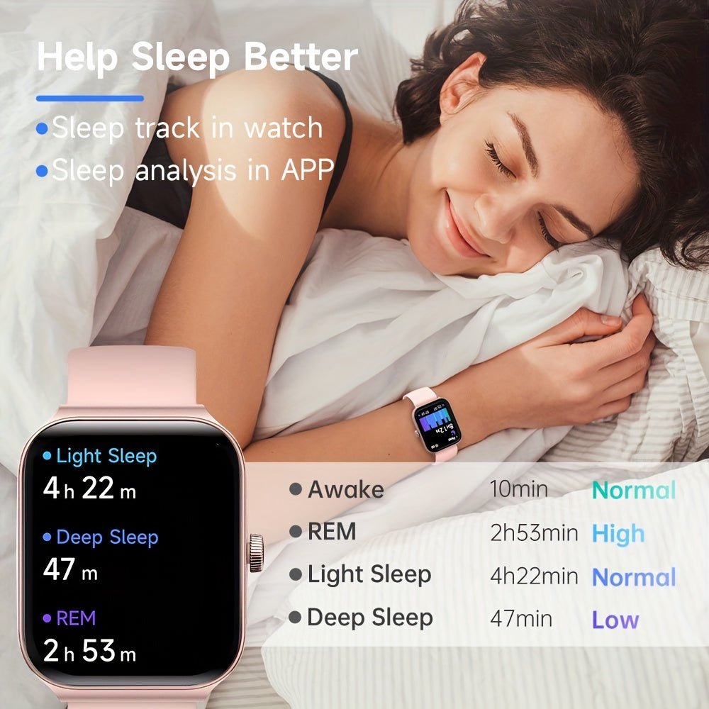TOOBUR Smartwatch ( Answer/Make Call ), 1.95" Smartwatch For Women Men, 100+ Sport Modes, Fitness Activity Tracker Pedometer/Alexa Built - in, Compatible With Wireless Calls, IOS & Android Compatible, Notifications, Step Calori - La Tienda Bella