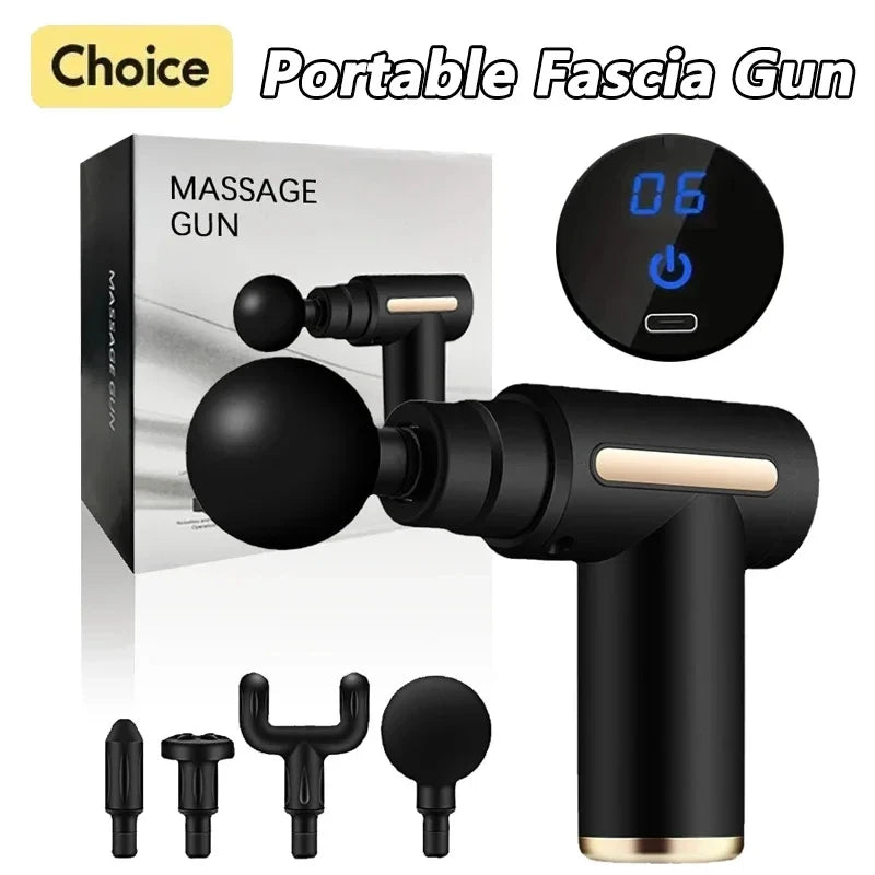 Upgraded Portable Massage Gun - Deep Tissue Muscle Relief, USB Rechargeable Battery, Ideal For Back & Neck,Gift For Everyone - La Tienda Bella