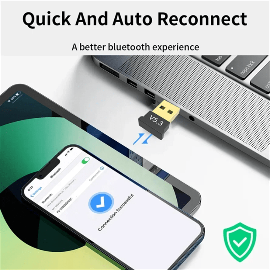 USB Bluetooth 5.1 Adapter Transmitter Receiver Bluetooth 5.3 Audio Receiver USB Dongle Wireless Adapter for Computer PC Laptop - La Tienda Bella