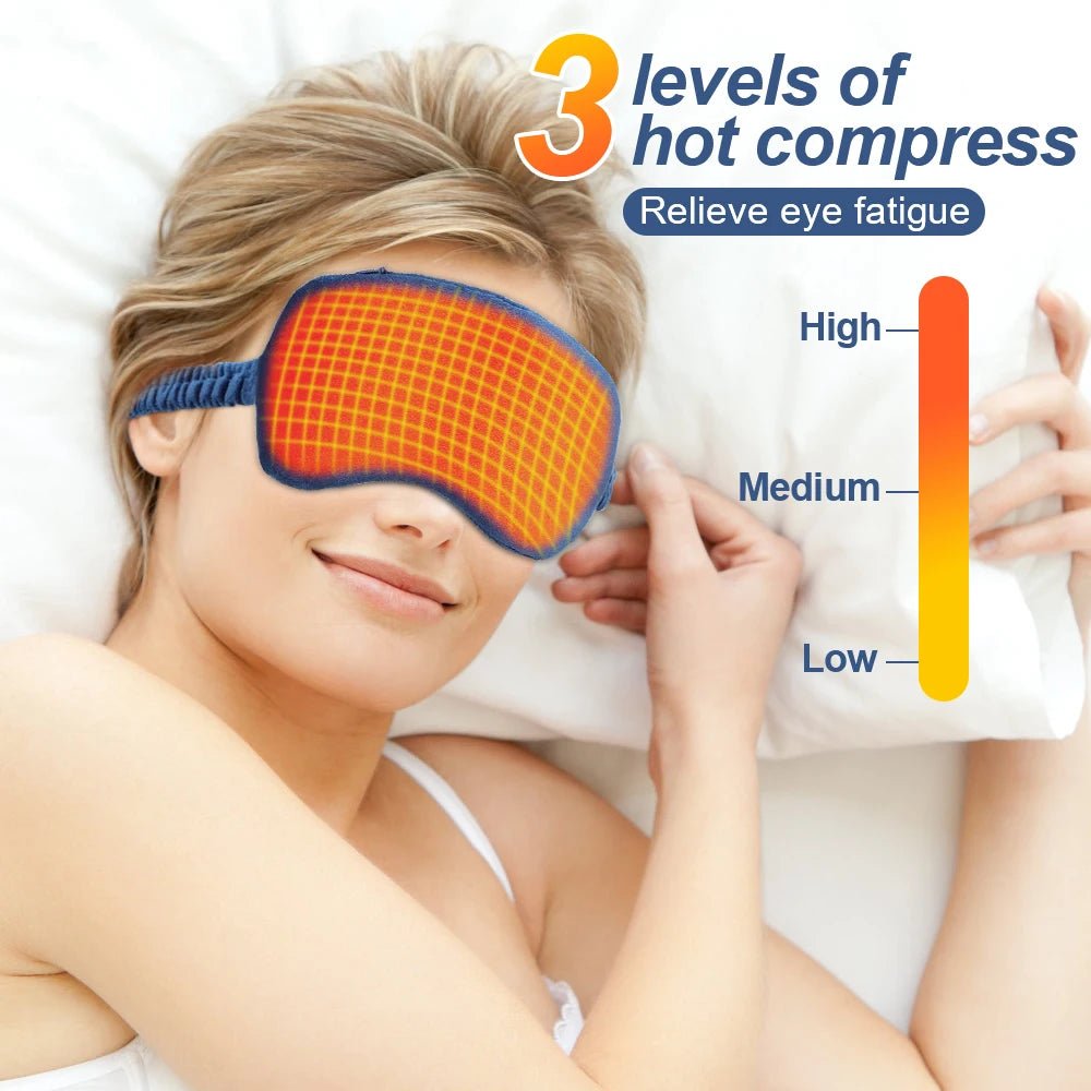 USB Infrared Heated Eye Mask for Dry Eyes Sleep Warm Compress with Constant Temperature Dark Circles Puffiness Heated Eye Mask - La Tienda Bella