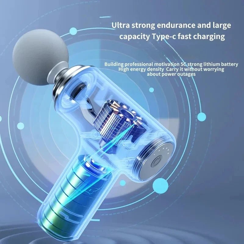Vibration Massage Gun Rechargeable Wireless Muscle Relaxation Massager Mini Professional Fitness Portable Electric Fascia Gun - La Tienda Bella