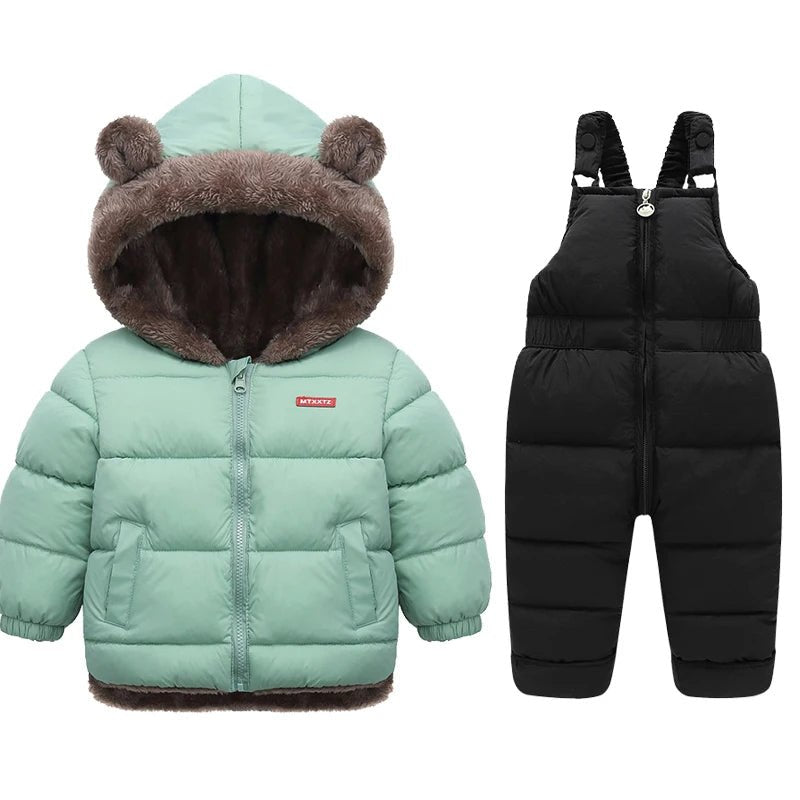 Kids Winter Clothing Sets: Lamb Fleece Coats + Down Pants, Baby Thicken Warm Suit & Fashion Jackets - La Tienda Bella