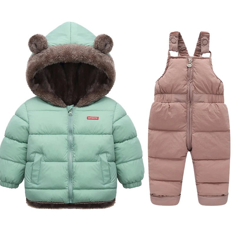 Kids Winter Clothing Sets: Lamb Fleece Coats + Down Pants, Baby Thicken Warm Suit & Fashion Jackets - La Tienda Bella