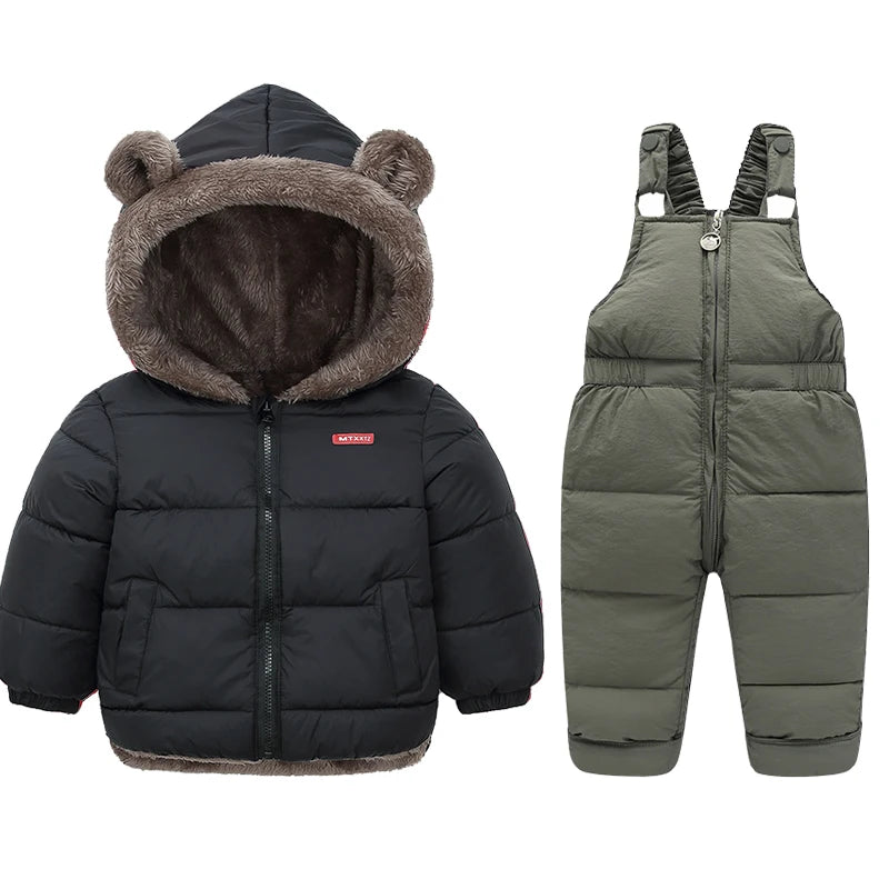 Kids Winter Clothing Sets: Lamb Fleece Coats + Down Pants, Baby Thicken Warm Suit & Fashion Jackets - La Tienda Bella