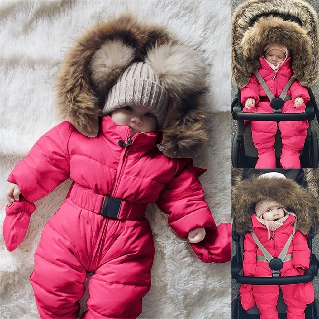 Infant Baby Snowsuit Boy Girl Hoodie Jumpsuit Winter Outfit. - La Tienda Bella