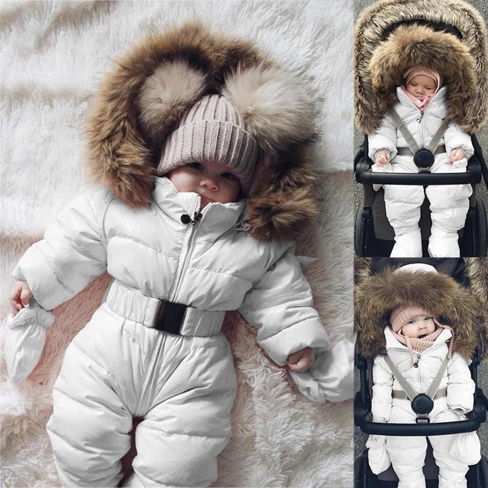Infant Baby Snowsuit Boy Girl Hoodie Jumpsuit Winter Outfit. - La Tienda Bella