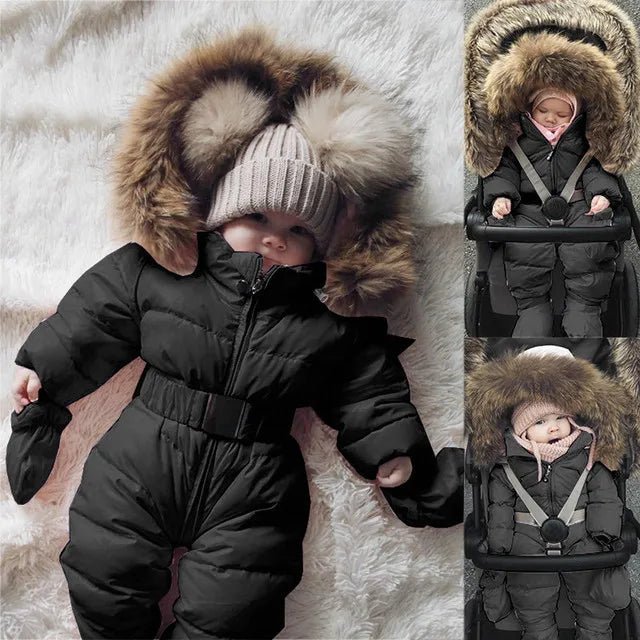 Infant Baby Snowsuit Boy Girl Hoodie Jumpsuit Winter Outfit. - La Tienda Bella