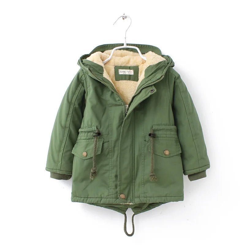 Girls Thicken Warm Winter Jacket - Casual Zipper Kids Outerwear - La Tienda Bella