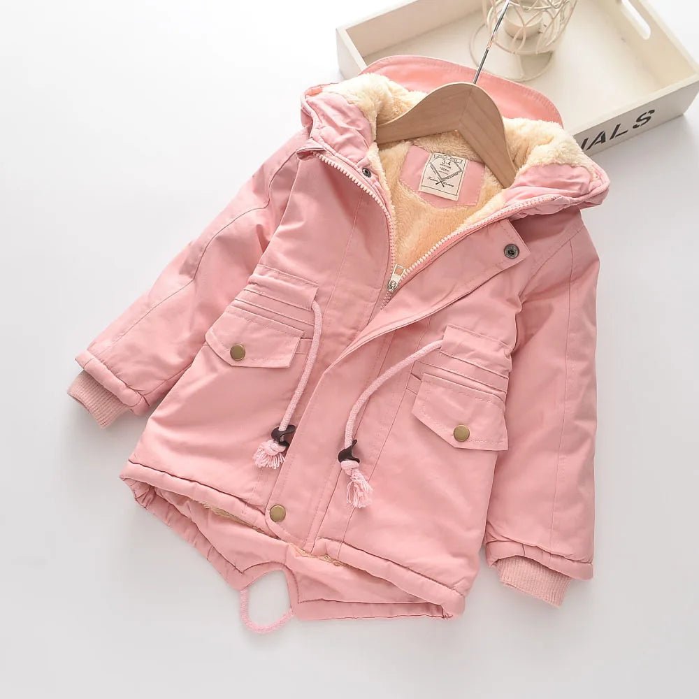 Girls Thicken Warm Winter Jacket - Casual Zipper Kids Outerwear - La Tienda Bella