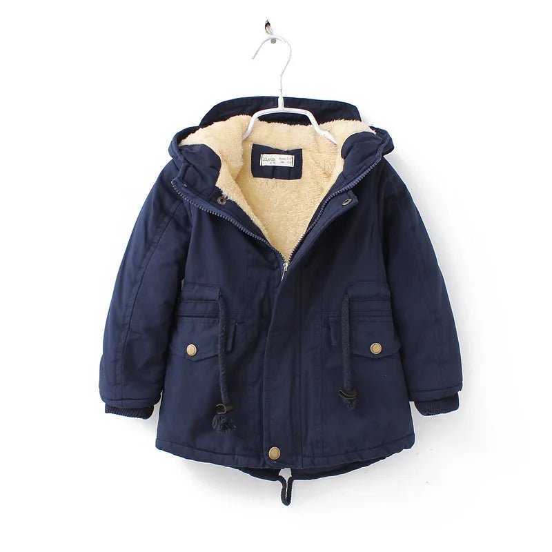 Girls Thicken Warm Winter Jacket - Casual Zipper Kids Outerwear - La Tienda Bella
