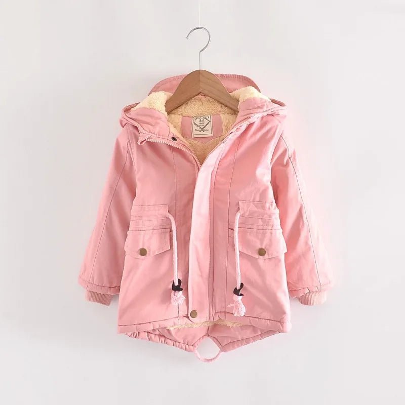 Girls Thicken Warm Winter Jacket - Casual Zipper Kids Outerwear - La Tienda Bella