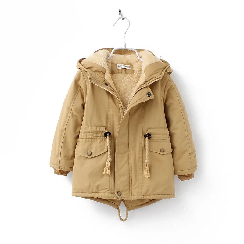 Girls Thicken Warm Winter Jacket - Casual Zipper Kids Outerwear - La Tienda Bella