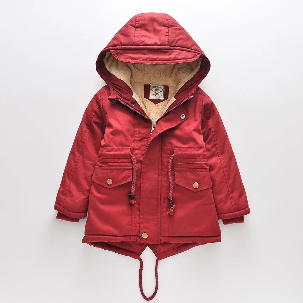 Girls Thicken Warm Winter Jacket - Casual Zipper Kids Outerwear - La Tienda Bella