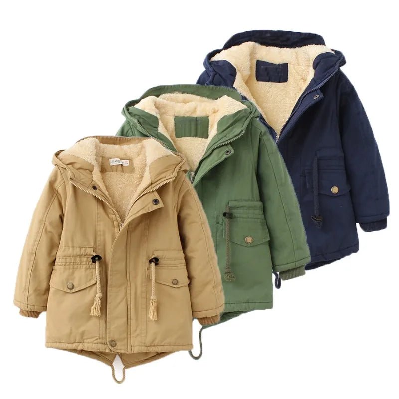 Girls Thicken Warm Winter Jacket - Casual Zipper Kids Outerwear - La Tienda Bella
