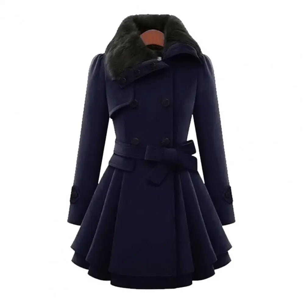 Women's Plush Thick Winter Windbreaker Jacket - Korean Style Cozy Coat - La Tienda Bella