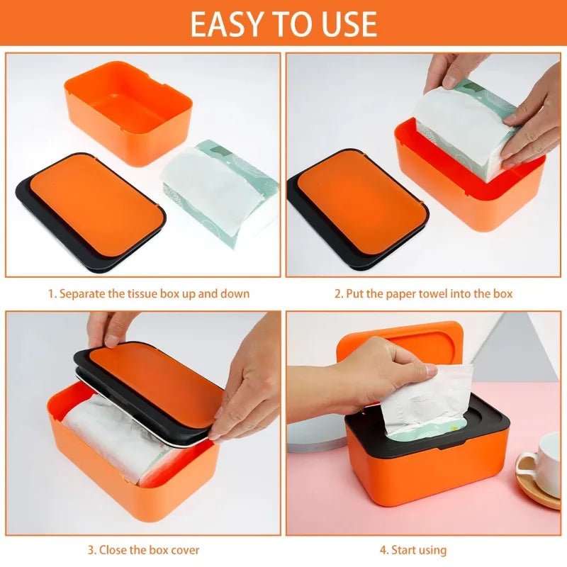 Wipes Dispenser Dustproof Tissues Wipes Case with Lids Multifunctional Baby Wipe Holder Large - La Tienda Bella