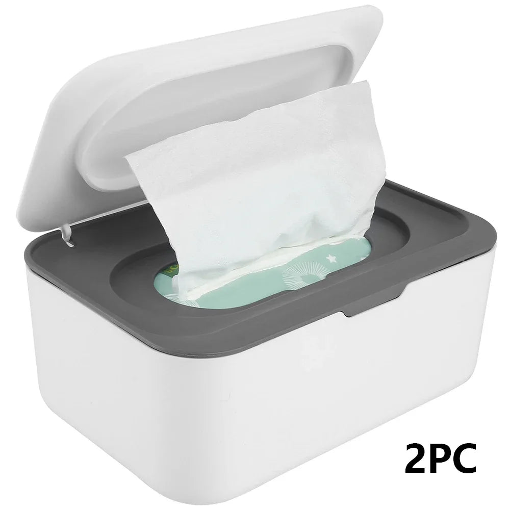 Wipes Dispenser Dustproof Tissues Wipes Case with Lids Multifunctional Baby Wipe Holder Large - La Tienda Bella