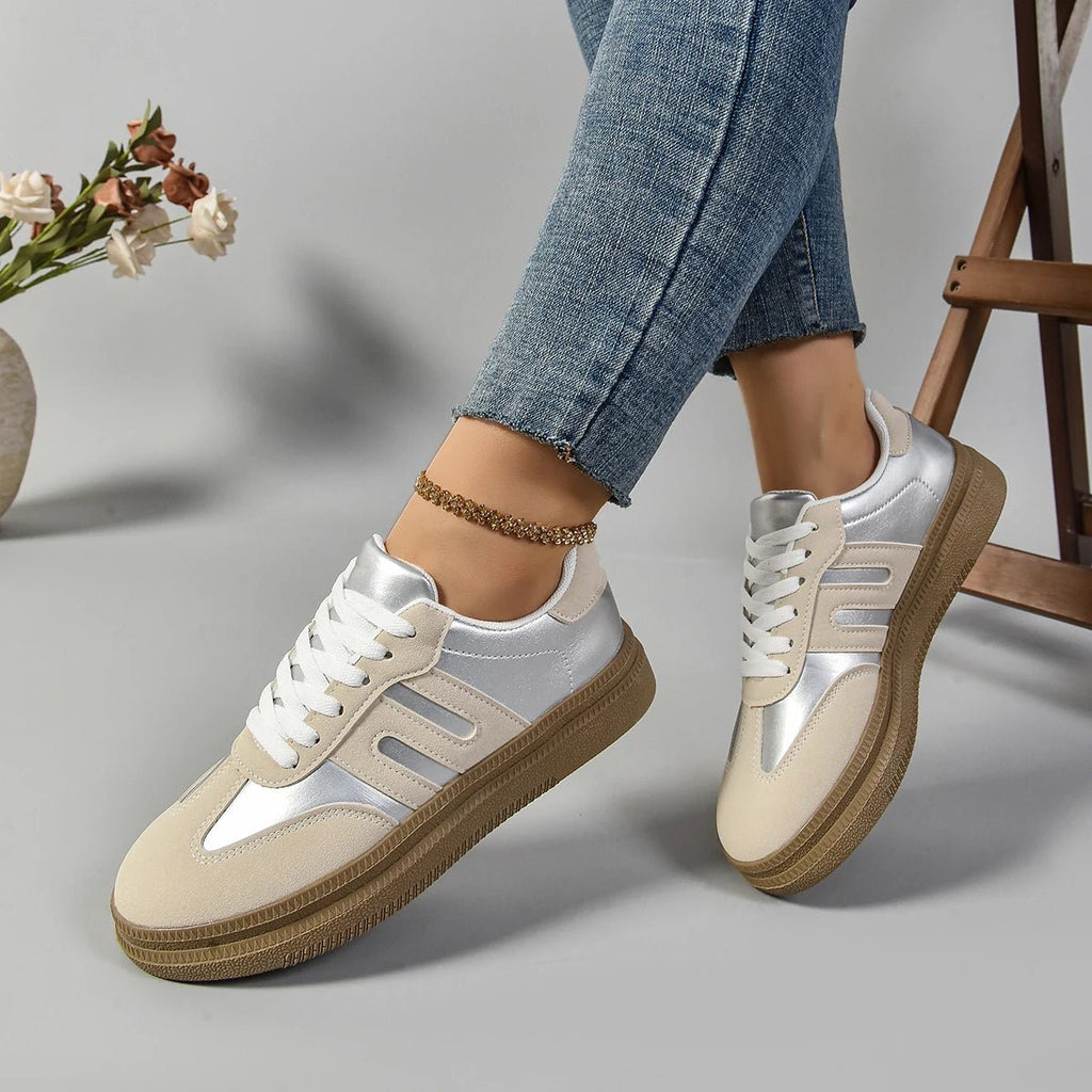 Woman Shoes Trend Casual Sneakers Comfortable Lace Up Flats Tennis Breathable Walking Jogging Vulcanize Shoes Classical Shoes - La Tienda Bella