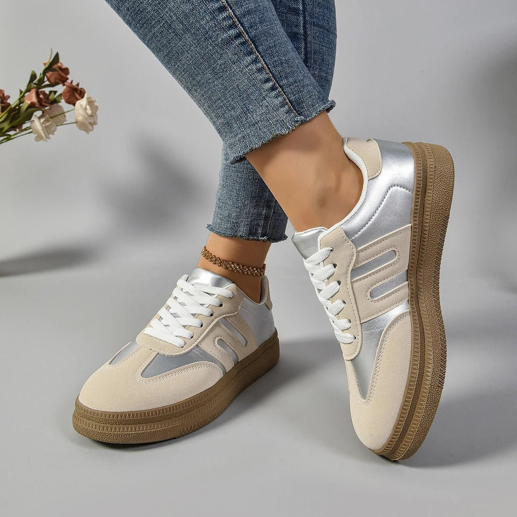 Woman Shoes Trend Casual Sneakers Comfortable Lace Up Flats Tennis Breathable Walking Jogging Vulcanize Shoes Classical Shoes - La Tienda Bella