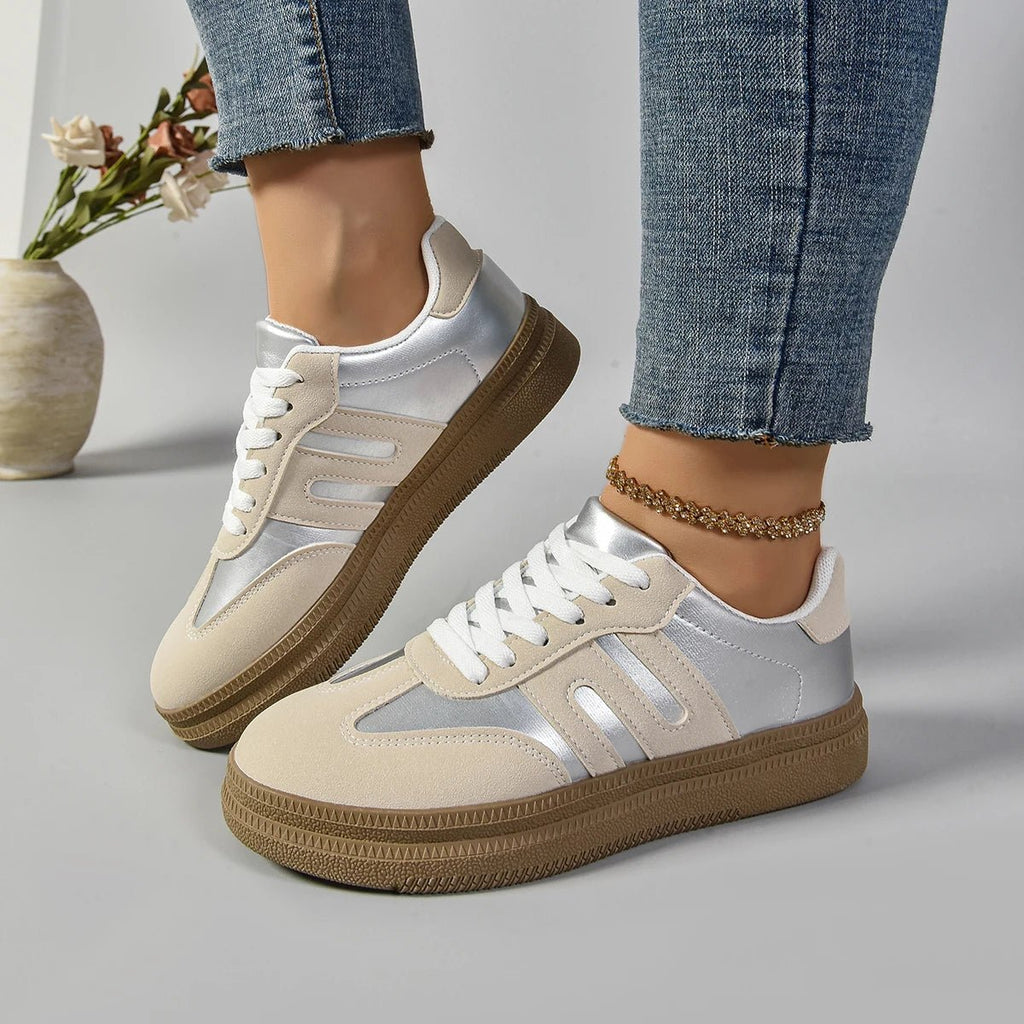 Woman Shoes Trend Casual Sneakers Comfortable Lace Up Flats Tennis Breathable Walking Jogging Vulcanize Shoes Classical Shoes - La Tienda Bella