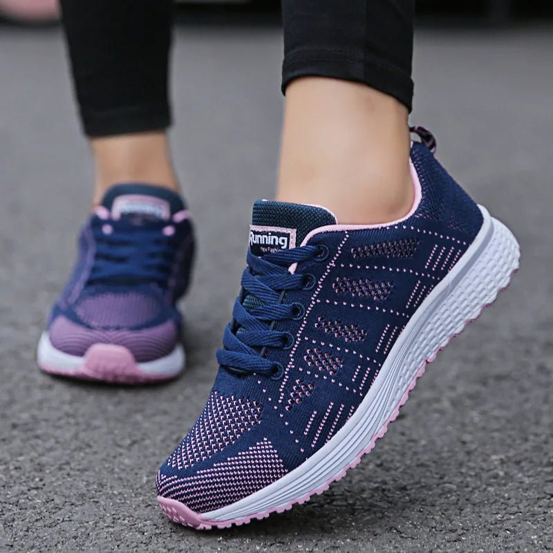 Women Casual Shoes Fashion Breathable Walking Mesh Flat Shoes Sneakers Women 2021 Gym Vulcanized Shoes White Female Footwear - La Tienda Bella