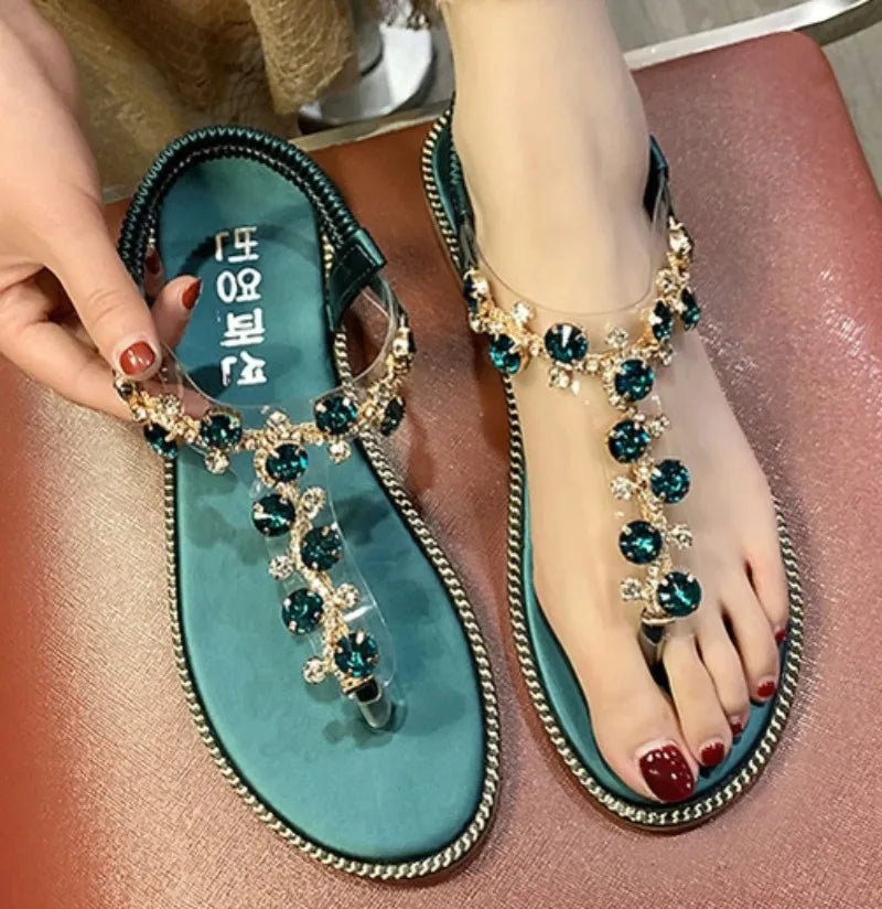 Women Sandals 2024 Hot Fashion Rhinestone Summer Shoes Women Sandals Clip Toe Women Shoes Sandalia Feminina - La Tienda Bella