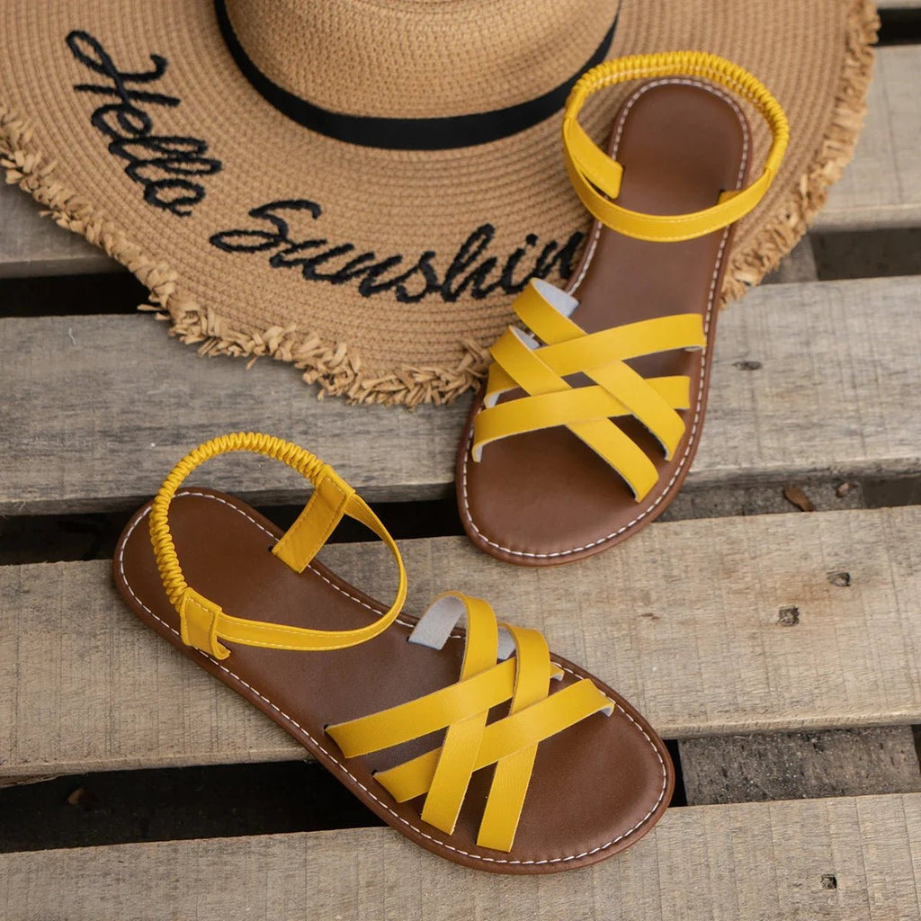 Women Sandals 2024 New Summer New Women Flat Sandals Bottom Roman Strap Sandals with Non Slip Rubber Soles Ladies Daily Sandalia - La Tienda Bella