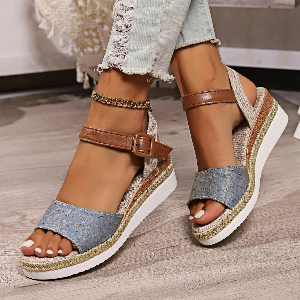 Women Sandals Summer Espadrille Strap Wedge Sandals Women Casual Open Toe Shoes Women Roman Platform Sandals Zapatos De Mujer - La Tienda Bella
