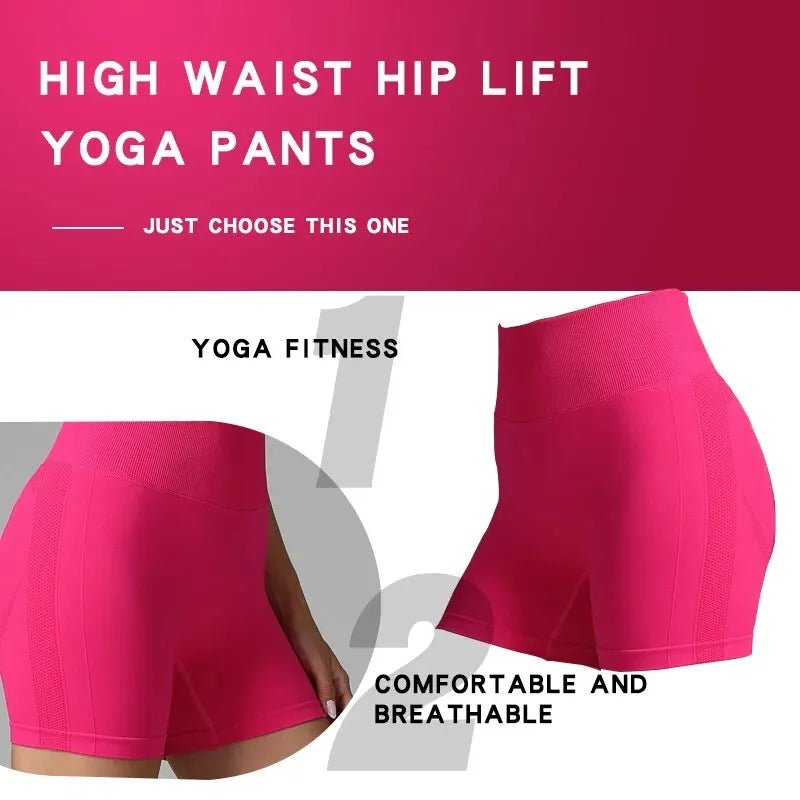Women Shorts Seamless Sports Shorts For Women Cycling Jogging Fitness High Waist Push Up - La Tienda Bella