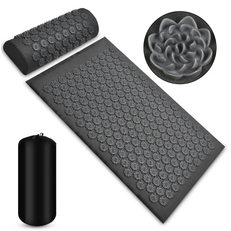 Yoga Acupressure Massage Mat Pranamat Eco Lotus Spike Mat Acupuncture Massage Cushion Kuznetsov's Applicator for Neck Foot Back - La Tienda Bella